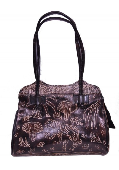Dark Brown Animal Print Bag
